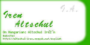 iren altschul business card